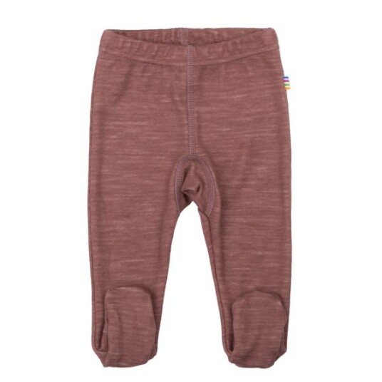 Joha Goose ull/bambus leggings med fot ensfarget rosa 40