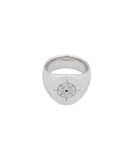 Tom Wood Compass Ring Blue Sapphire Modo Exclusive Ring Sølv 56