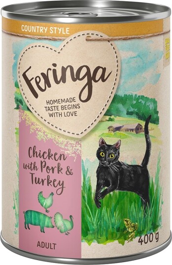 Feringa Våtfôr Country Style Meny Gris Kylling Kalkun 6 X 400 G