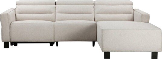 Reclinersofa med hjørne Loft24 Hjørnesofa Loft24 Carpari med manuell recliner Hvit Høyrevendt Belfast stoff