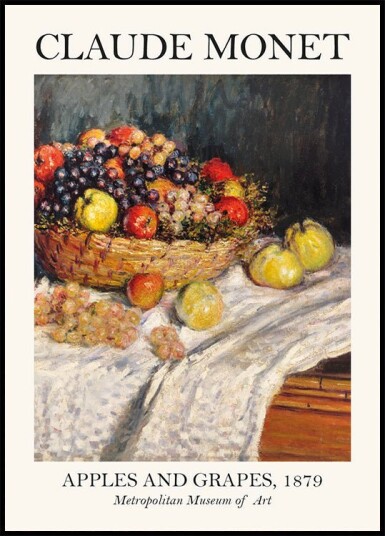 Monet Apples And Grapes Plakat Plakat / 40x50cm