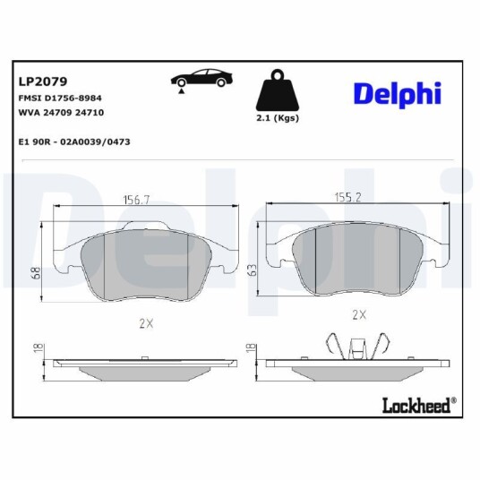 Bremseklosser DELPHI LP2079