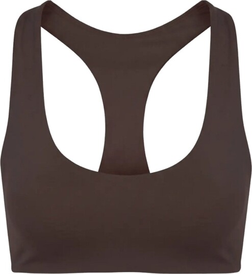 Drop of Mindfulness Butter Soft Racer Back Bra   DARK BROWN   XL