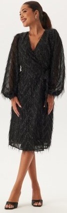 VILA Vifeather L/S MIDI WRAP DRESS Black 36 VILA Vifeather L/S MIDI WRAP DRESS Black 36