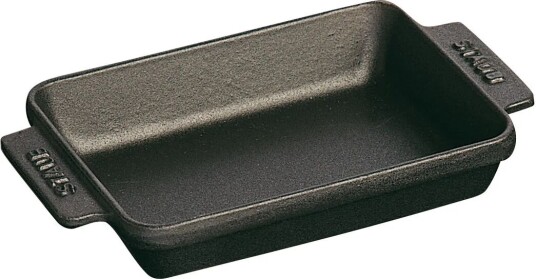 Staub rektangulær ovnsform støpejern 15x11 cm Svart