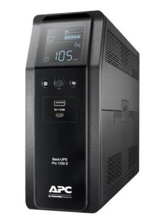 APC Back-UPS Pro 1200S 1200VA 230V Sinewave AVR LCD 8x IEC outlets (2 surge)