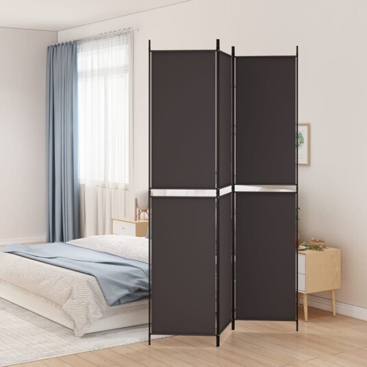 vidaXL Romdeler 3 paneler brun 150x220 cm stoff