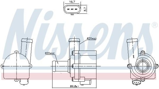NISSENS 832121 Vannpumpe