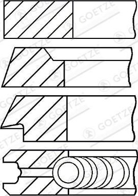 Stempelringsett GOETZE ENGINE 08 214811 10
