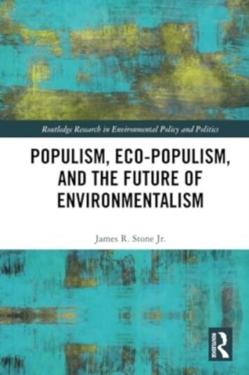 Populism Eco populism and the Future of Environmentalism Populism Eco populism and the Future of Environmentalism