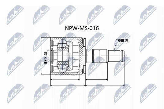 Nty Drivknute drivaksel NTY NPW MS 016