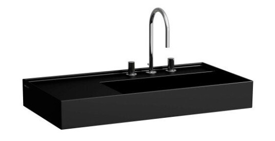 Kartell Laufen servant, 90x46 cm, høyre, matt sort