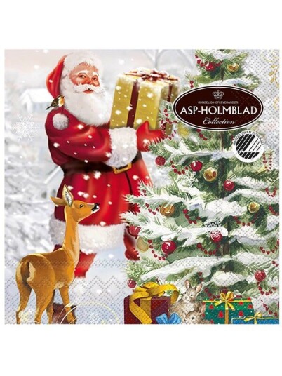 Asp Holmblad Servietter "Santa"
