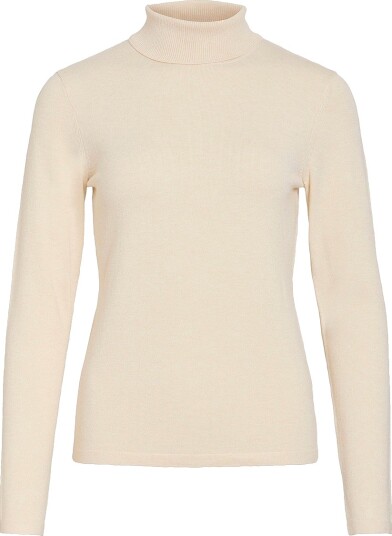 Vila Genser Vimalu Rollneck L/S Knit Top Grå