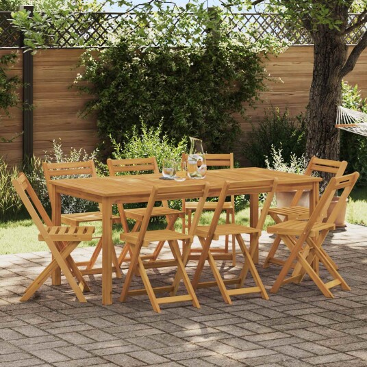  Utendørs Bistro Stoler 8 pcs Naturlig 40 x 53 x 80 cm