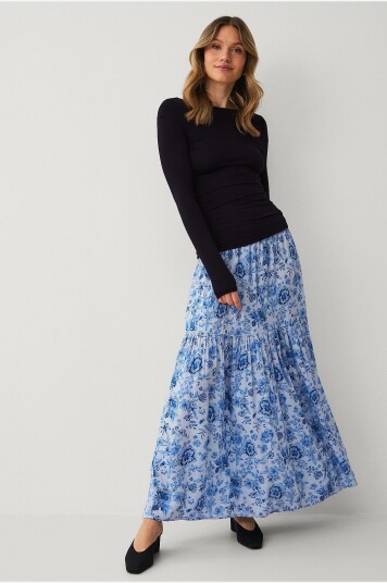 Ellos Collection   Maxi skjørt med elastisk midje   Blå