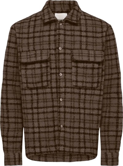 ONLY & SONS Onsluigi Ls Boucle Reg Overshirt COFFEE BEAN L