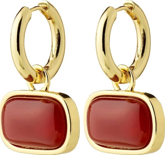 Pilgrim Now Earrings Gold Plated/Red GOLD PLATED One Size Pilgrim Now Earrings Gold Plated/Red GOLD PLATED One Size