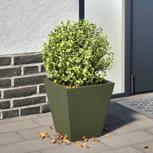  Plantekasse olivengrønn 30x30x30 cm stål