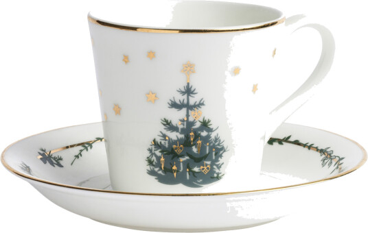 Jette Frölich Winter Stars kaffekopp og skål med juletre
