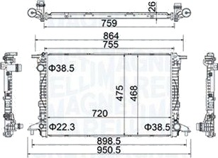 MAGNETI MARELLI 350213154900 Radiator motorkjøling