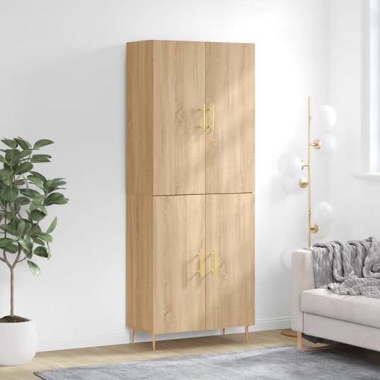 vidaXL Highboard sonoma eik 69,5x34x180 cm konstruert tre 8720845409197