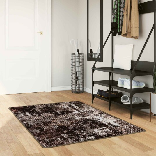 Teppe Runner MARSA Svart 100 x 200 cm Polyester og PVC