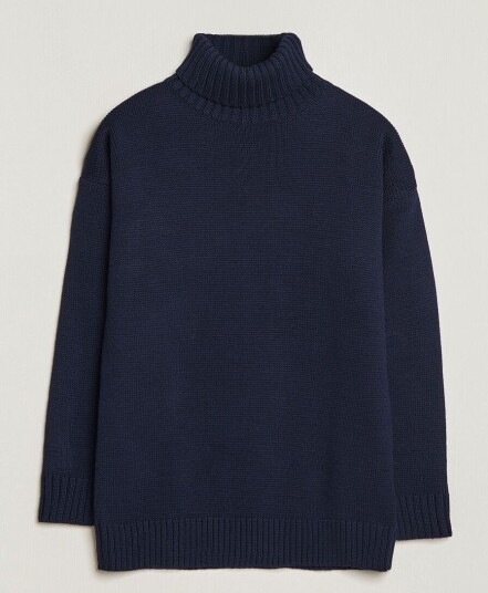 Gloverall Submariner Chunky Wool Rollneck Navy