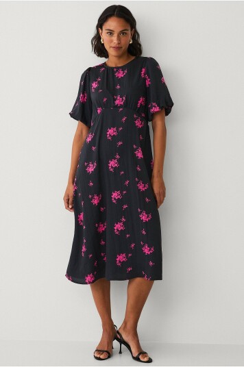 Ellos Collection Kjole med ballongermer Svart