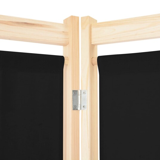vidaXL Romdeler 5 paneler svart 200x170x4 cm stoff