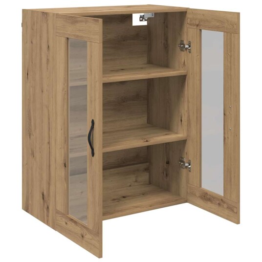 Veggskap Artisan Eik 69,5 x 34 x 90 cm Sponplater og glass