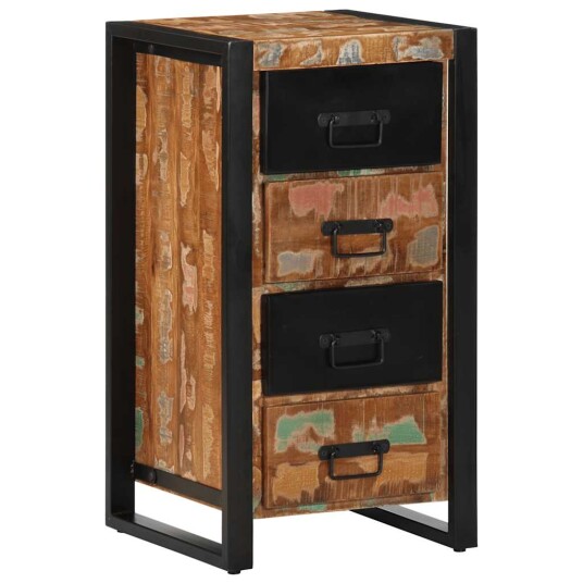  Skuffeskap flerfarget 40x40x90 cm gjenvunnet heltre 8721158339553