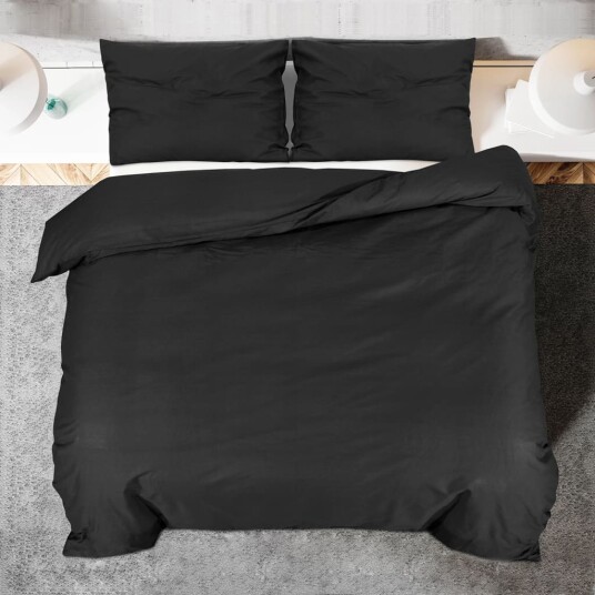 vidaXL Sengesett svart 135x200 cm bomull
