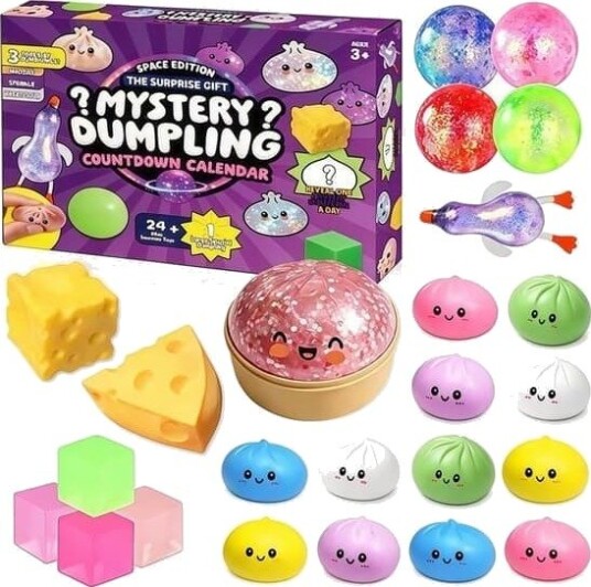 2026 Ny Squishy Bun Bao Bun Mystisk Adventskalender 24 TILFELDIGE Dumplings C