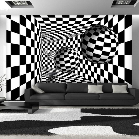 Fototapet Black & White Corridor 150x105 - Artgeist sp. z o. o.