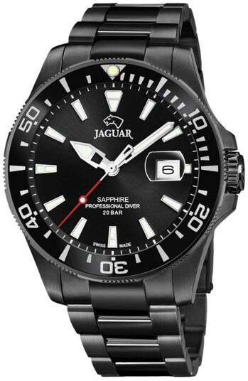 Jaguar Herreklokke J989/1 Executive Sort/Stål Ø43.5 mm Jaguar Herreklokke J989/1 Executive Sort/Stål Ø43.5 mm