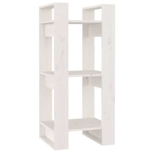 vidaXL Bokhylle/romdeler hvit 41x35x91 cm heltre furu