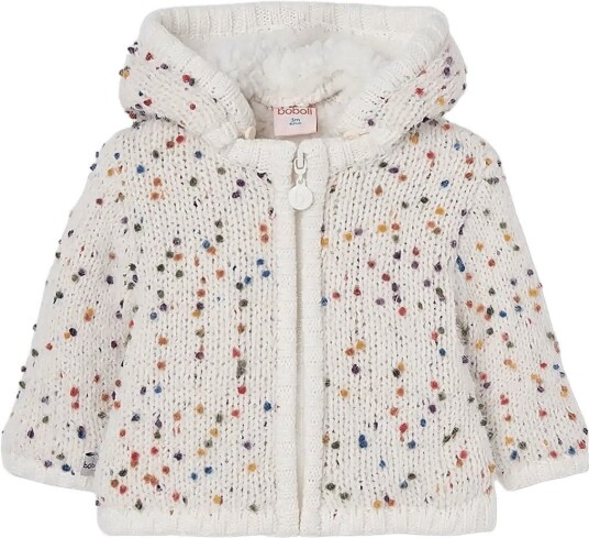 Boboli Knitwear Jacket For Baby Girl OFF WHITE 80