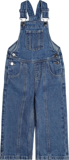 Mango Denim Dungarees With Contrast Stitching   OPEN BLUE   116