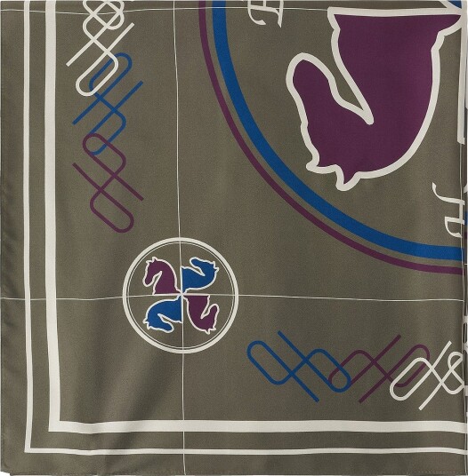 Hést Skjerf Annie Silk Scarf Large Grønn