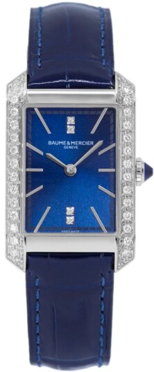 Baume & Mercier Dameklokke M0A10709 Hampton Blå/Lær 34.9x22.2 mm Baume & Mercier Dameklokke M0A10709 Hampton Blå/Lær 34.9x22.2 mm