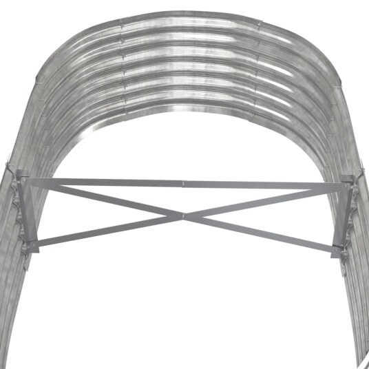 vidaXL Plantekasse pulverlakkert stål 152x80x36 cm sølv