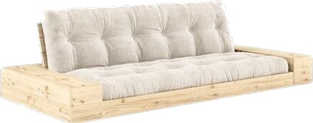 Karup Design Base Sovesofa med sideboks Klarlakkert furu/510 Elfenben