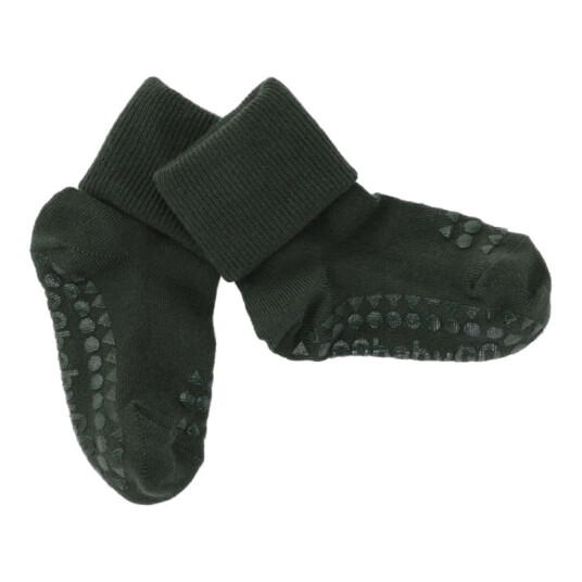 GObabyGO non slip socks bamboo – forest green   2 3år