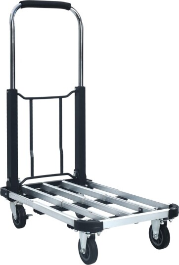 vidaXL Sammenleggbar transportvogn 150 kg aluminium sølv vidaXL Sammenleggbar transportvogn 150 kg aluminium sølv