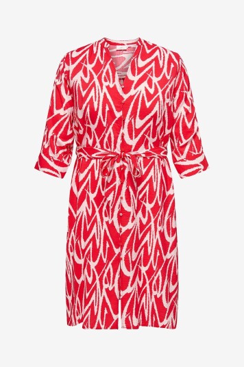 Only Carmakoma Kjole carOlivera 3/4 Knee Shirt Dress Rød