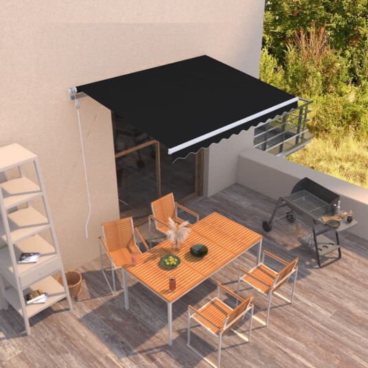 vidaXL Automatisk uttrekkbar markise 300x250 cm antrasitt