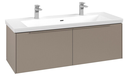 Villeroy & Boch Subway 3.0 Servantskap m/2 skuffer 1272x429x478 mm Taupe Matt Villeroy & Boch Subway 3.0 Servantskap m/2 skuffer 1272x429x478 mm Taupe Matt