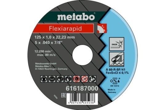 Metabo 125 mm Kutteskive Rustfritt Stål med Flatt Senter Metabo 125 mm Kutteskive Rustfritt Stål med Flatt Senter
