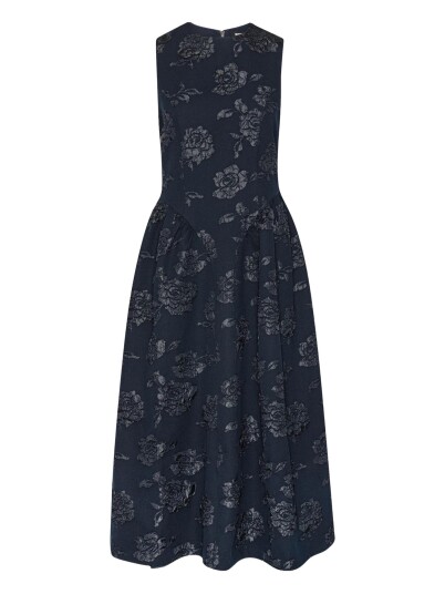 ROTATE Jacquard Midi Dress Kjole Mørkeblå 34